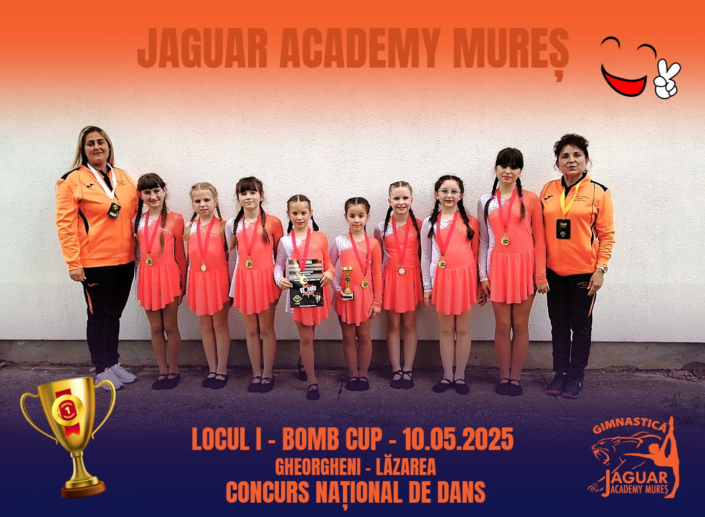Első helyezést ért el a marosvásárhelyi Jaguar Academy a „BOMB CUP” országos táncversenyen