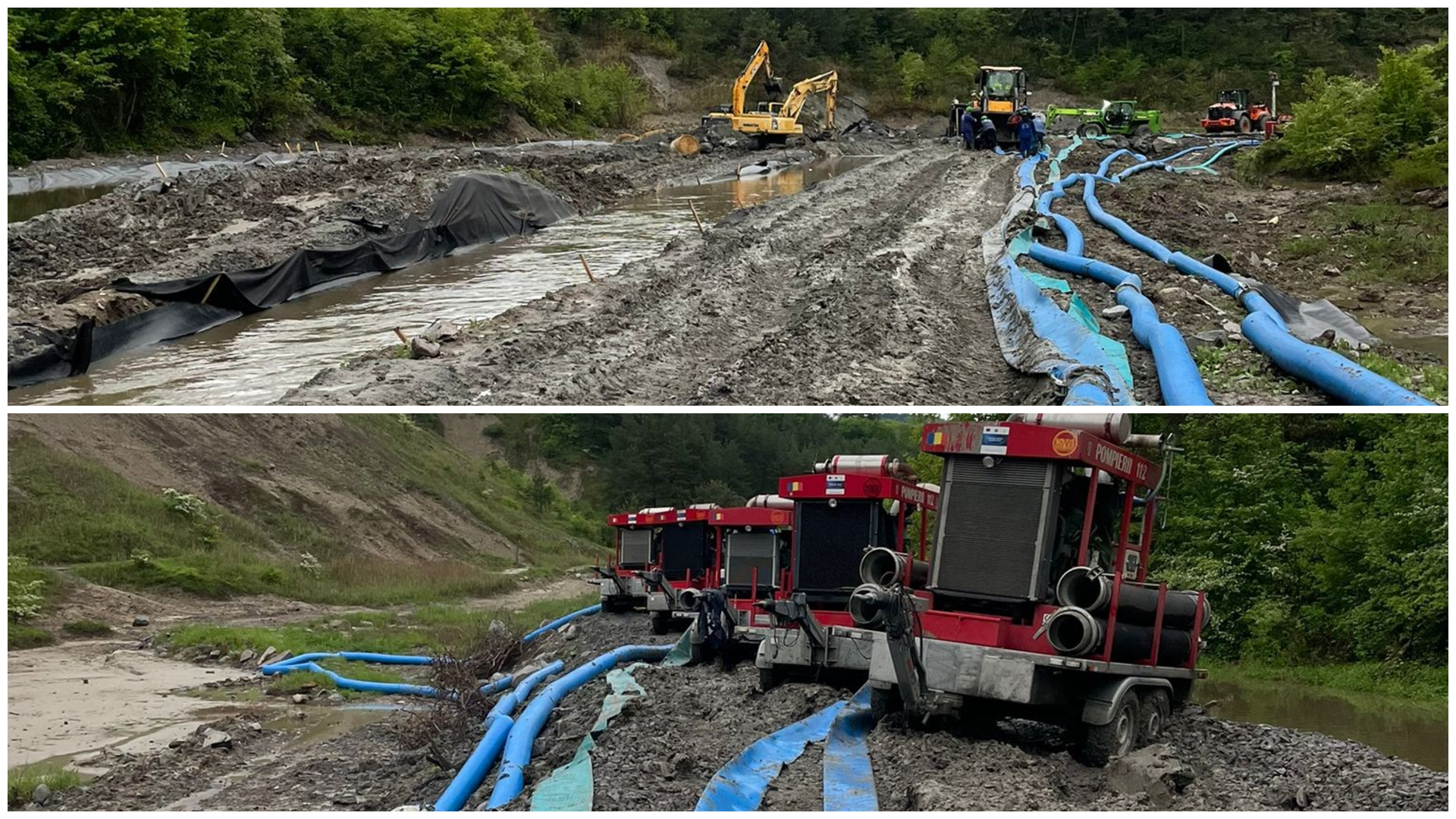 A tűzoltók éjjel-nappal dolgoznak a parajdi sóbányánál kialakult vészhelyzet elhárításán – több nagyteljesítményű szivattyút is hoztak a szomszédos megyékből