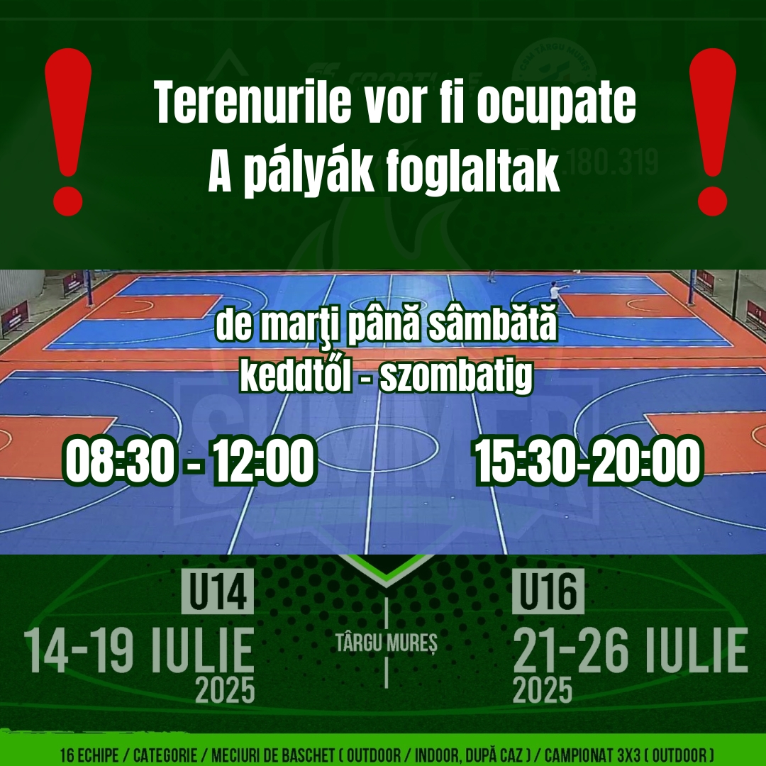 Kezdődik a Basketball Summer League és a Mureș Streetball Challenge Marosvásárhelyen