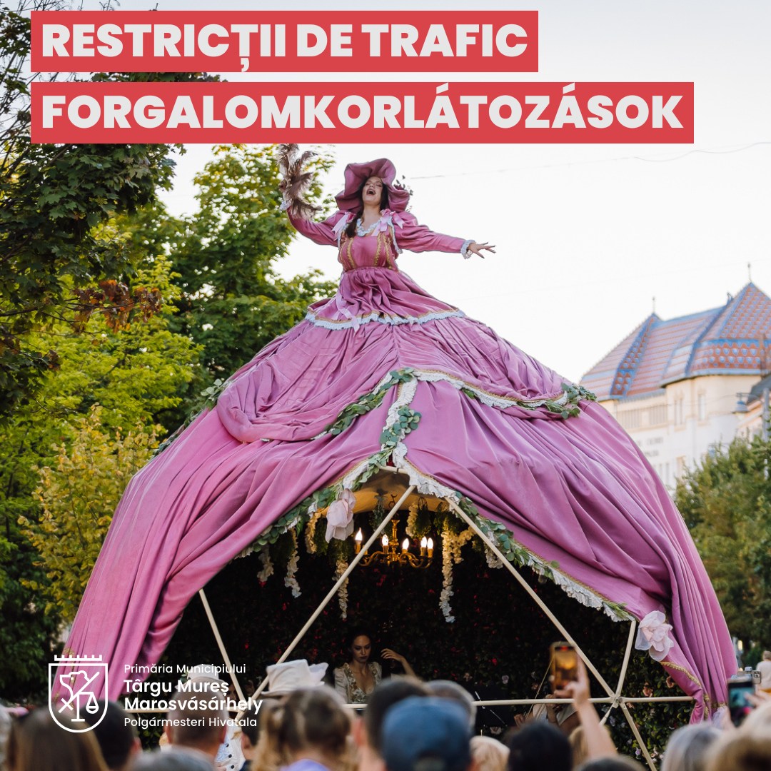 Forgalomkorlátozások Marosvásárhely főterén augusztus 1–3. között a Street Music Festival miatt