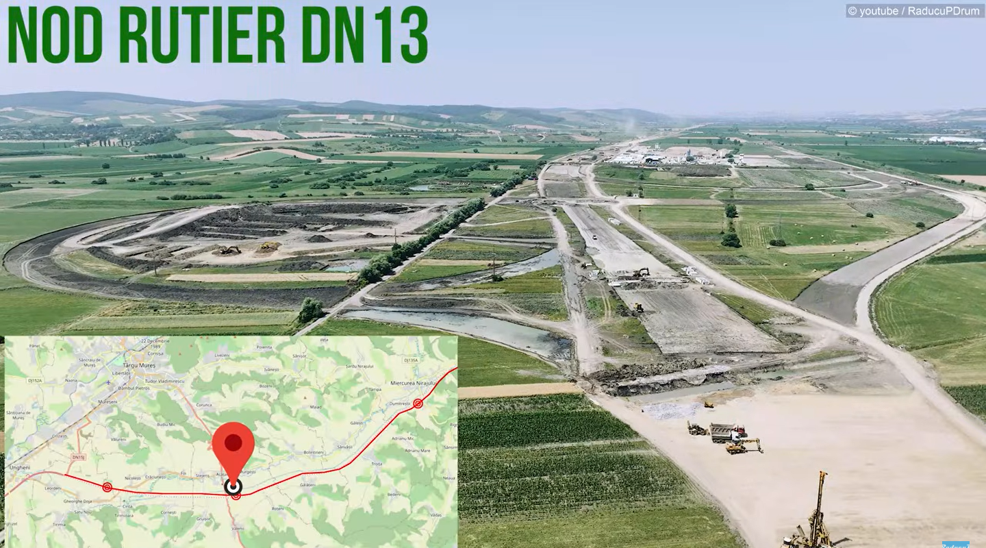 (Videó) Gőzerővel halad az A8-as autópálya építése Marosvásárhely és Nyárádszereda között