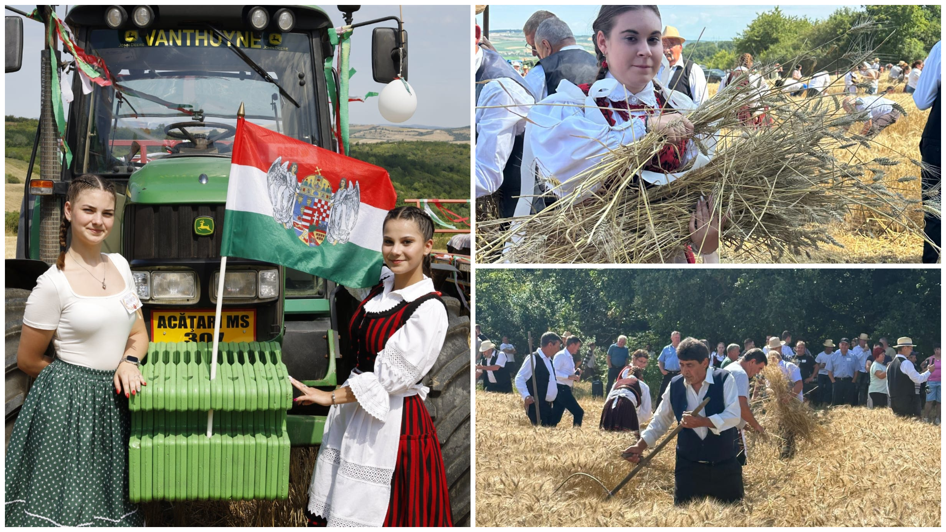 (Fotó) Hagyomány és hit találkozása a Maros megyei aratóünnepen