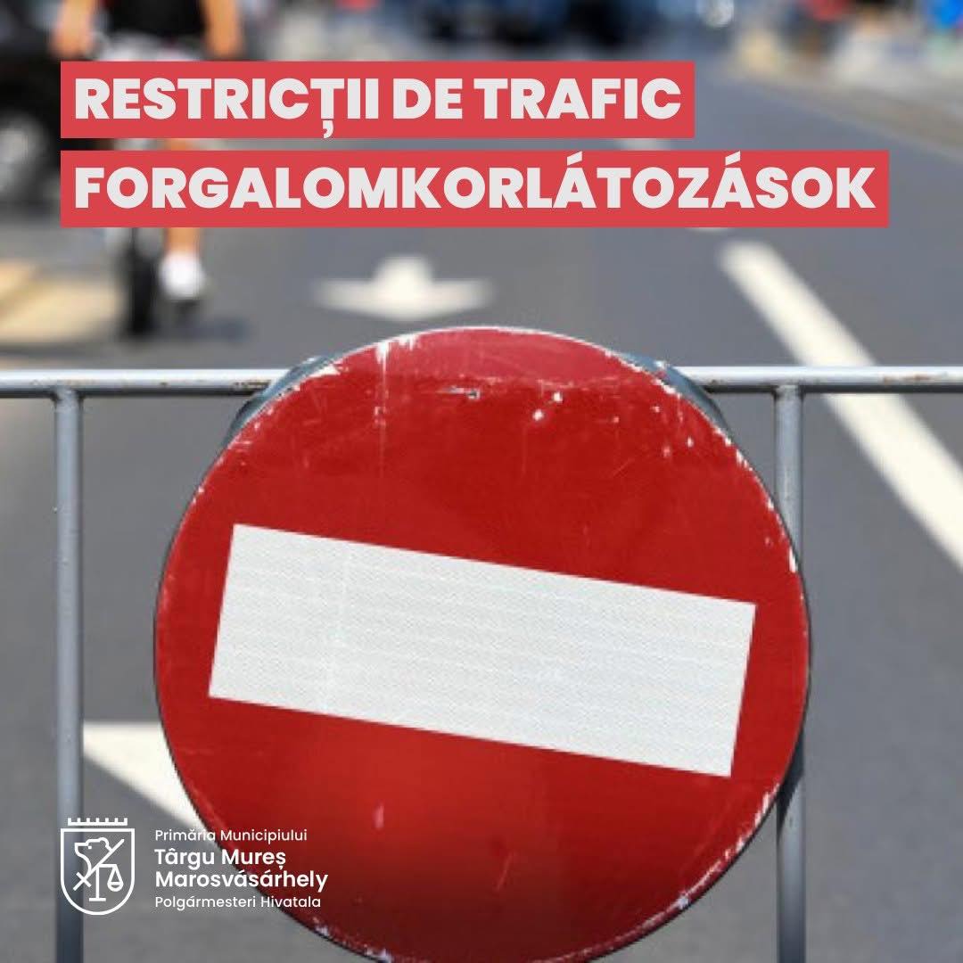 Hétfő reggeltől a Nicolae Bălcescu utcát teljesen lezárják Marosvásárhelyen
