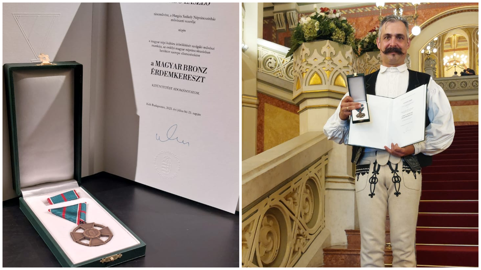 Magyar Bronz Érdemkereszttel ismerték el a Hargita Székely Néptáncszínház vezetőjét