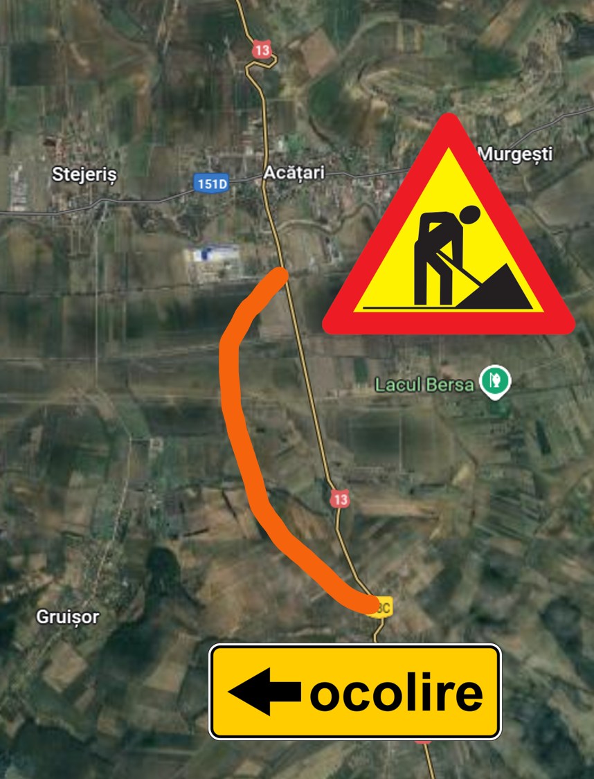 Figyelem – Forgalomelterelés az DN13-as úton, Ákosfalva térségében, Maros megyében