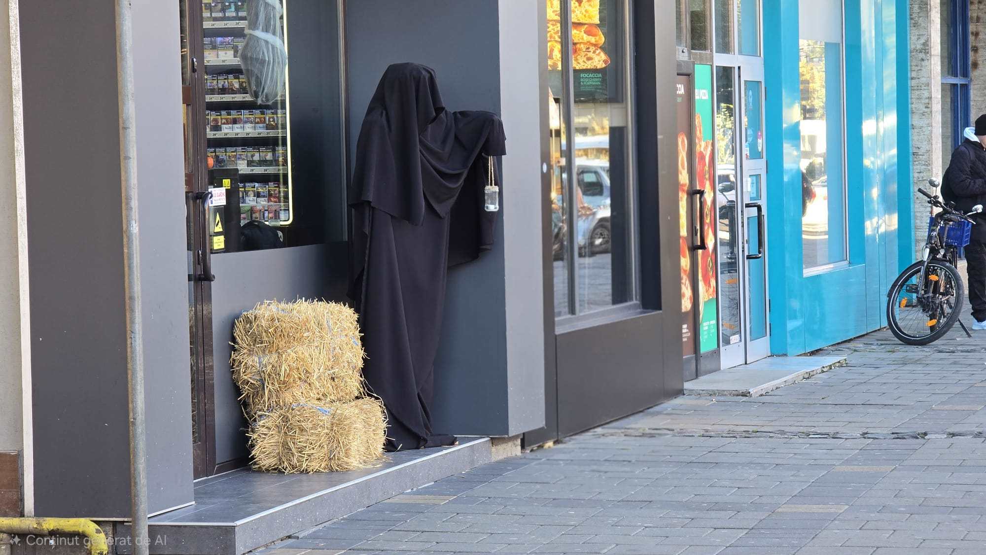 A halállal találkozhatunk Marosvásárhely főterén – megosztja a járókelőket a Halloween-dekoráció