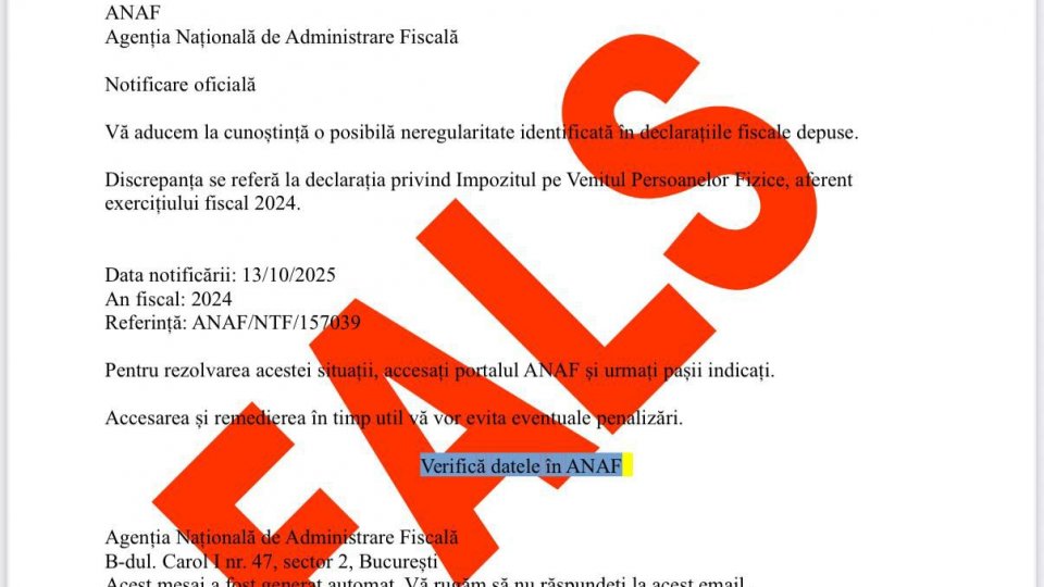 Figyelem – hamis e-maileket küldenek az ANAF nevében