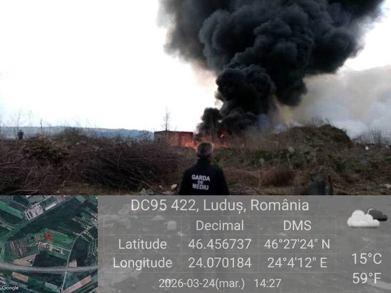 Maros megye: 45 ezer lejre bírságolták a marosludasi városvezetést az illegális hulladéklerakóban kiütött tűz miatt