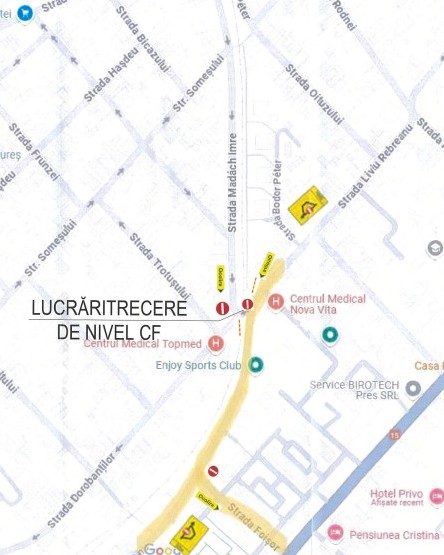 Figyelem! Meghosszabbították a vasúti átjáró javítási munkálatainak határidejét Marosvásárhelyen