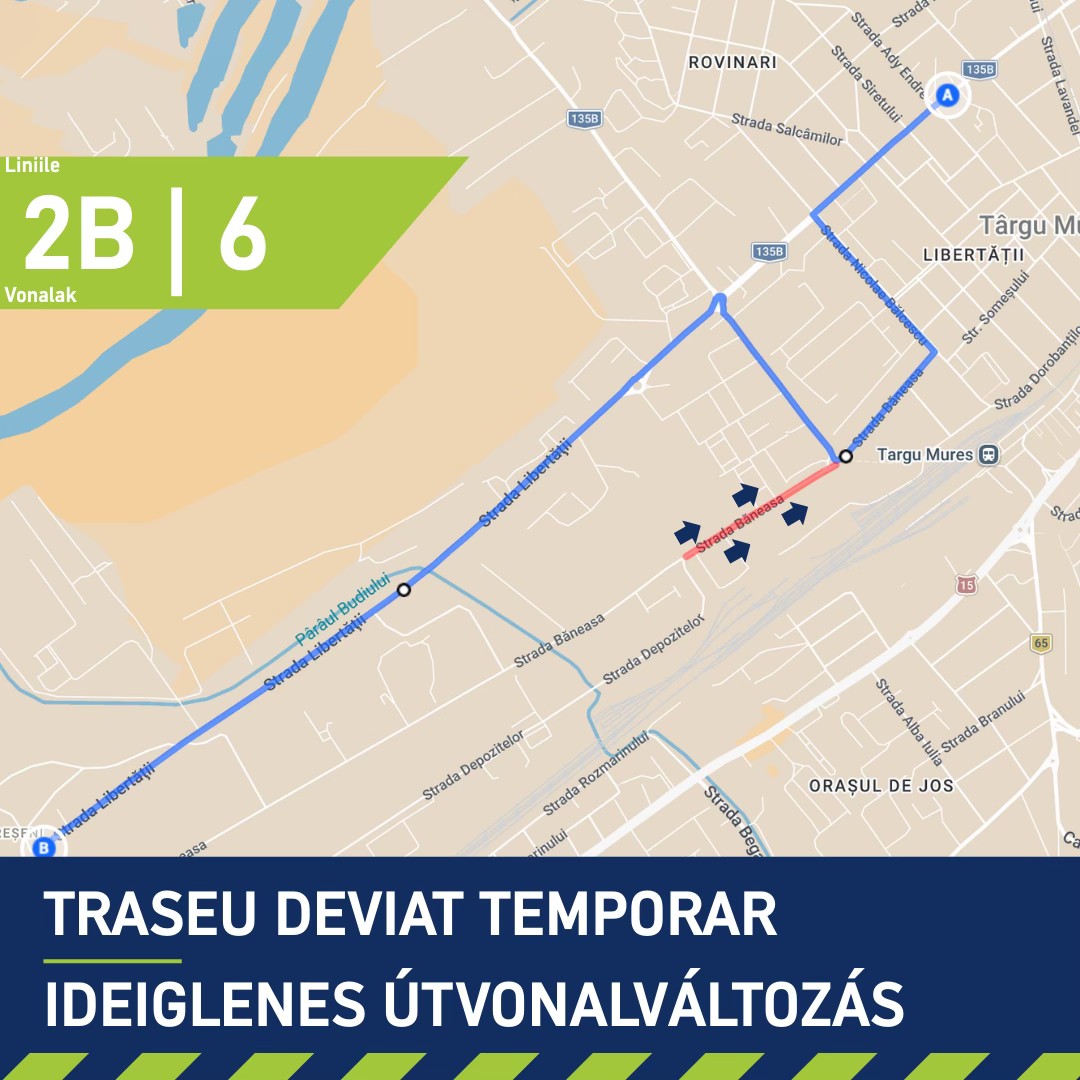 Aszfaltozás miatt módosul két busznak az útvonala Marosvásárhelyen