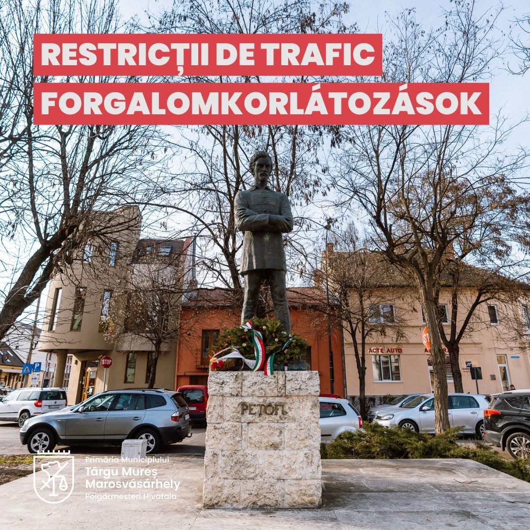 Forgalomkorlátozások Marosvásárhelyen március 15-én