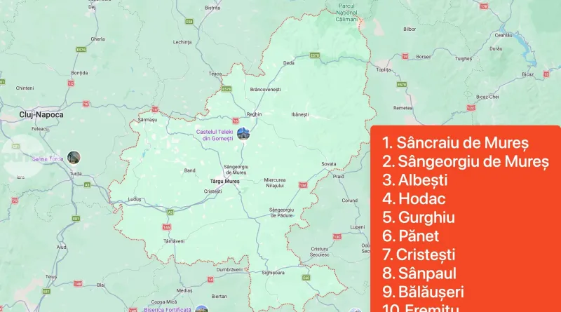 Maros megye leggazdagabb községei 2025-ben: hol költötték a legtöbb pénzt?