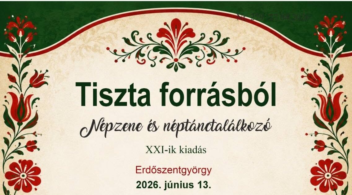 Néptánc- és népdaltalálkozót rendeznek Erdőszentgyörgyön